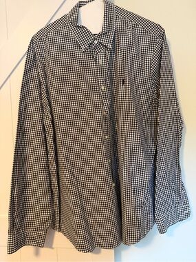 Ralph Lauren Black & White Gingham Shirt with Polo Logo